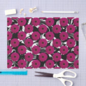 Fuchsia Pink Gerbera Daisy Black/White Swirl Girl Seidenpapier (Handwerk)