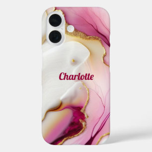 Fuchsia Pink Gold iPhone 16 Hülle