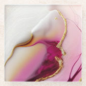 Fuchsia Pink Gold Infusion Glasuntersetzer (Vorderseite)