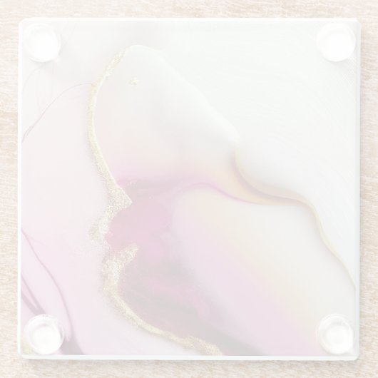 Fuchsia Pink Gold Infusion Glasuntersetzer (Rückseite)