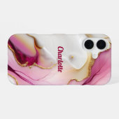 Fuchsia Pink Gold iPhone 16 Hülle (Rückseite (Horizontal))