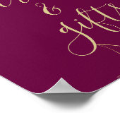 Fuchsia Pink & Gold Moderne Blumenkarten & Geschen Poster (Ecke)