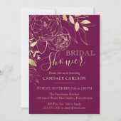 Fuchsia Pink & Gold Modernes Brautparty Einladung (Vorderseite)