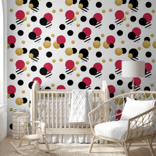 Fuchsia Pink Gold Polka Dot Tapete
