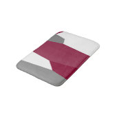 Fuchsia Pink Grau und Weiß Badematte (Schrägansicht)