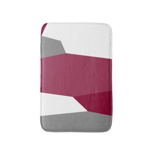 Fuchsia Pink Grau und Weiß Badematte (Vorderseite Vertikal)