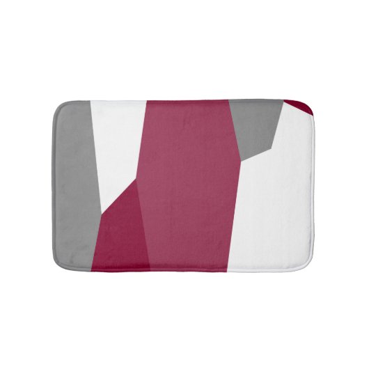 Fuchsia Pink Grau und Weiß Badematte (Vorderseite)