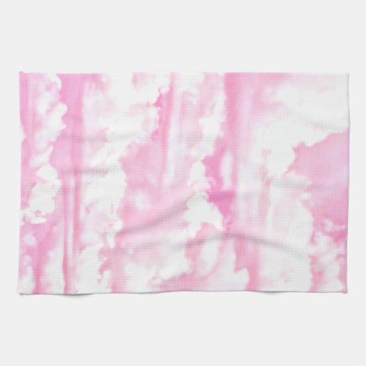 Fuchsia Pink Happy Clouds Dekoration Handtuch (Horizontal)