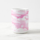 Fuchsia Pink Happy Clouds Dekoration Kaffeetasse (Mittel)