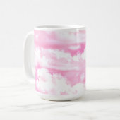 Fuchsia Pink Happy Clouds Dekoration Kaffeetasse (Vorderseite Links)