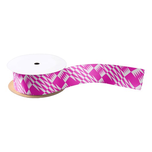 Fuchsia Pink Kente Satinband (Spule)