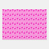 Fuchsia Pink Kente Set 3 Geschenkpapier Set (Vorderseite 3)