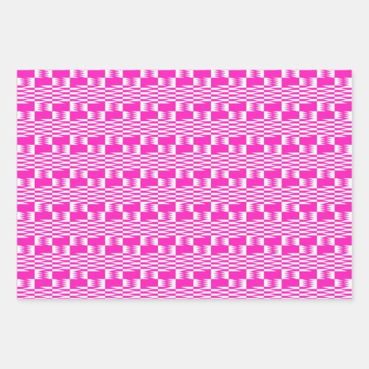 Fuchsia Pink Kente Set 3 Geschenkpapier Set (Vorderseite 3)