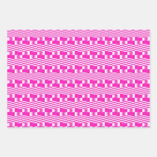 Fuchsia Pink Kente Set 3 Geschenkpapier Set (Vorderseite 2)
