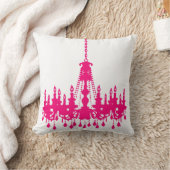 Fuchsia Pink Kronleuchter Designer Kissen (Decke)