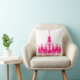 Fuchsia Pink Kronleuchter Designer Kissen