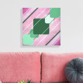 Fuchsia Pink Leinwand Green Geometric Wrapped Canv (Insitu (Wohnzimmer))