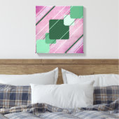 Fuchsia Pink Leinwand Green Geometric Wrapped Canv (Insitu (Schlafzimmer))