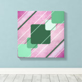 Fuchsia Pink Leinwand Green Geometric Wrapped Canv (Insitu (Holzboden))