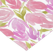 Fuchsia Pink Lila Aquarellblume Großer Tischläufer (Ecke)