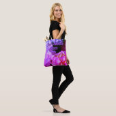 Fuchsia Pink lila Blumen Bester Tante je Tasche (Am Model)