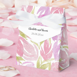Fuchsia Pink Lila Watercolor Blume Muster Geschenkschachtel