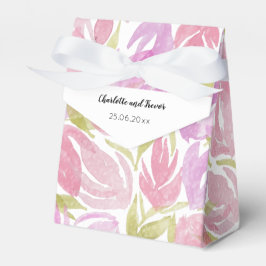 Fuchsia Pink Lila Watercolor Blume Muster Geschenkschachtel