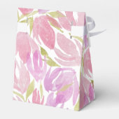 Fuchsia Pink Lila Watercolor Blume Muster Geschenkschachtel (Rückseite)