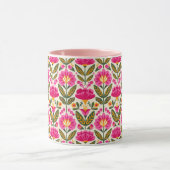 Fuchsia Pink Mexican Flowers BOHO Chic Floral Tasse (Zentrum)