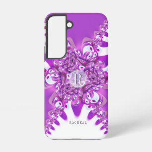 Fuchsia Pink Moderner Vintager Monogramm-Individue Samsung Galaxy Hülle