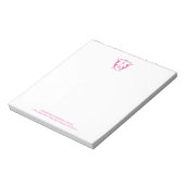 Fuchsia Pink Monogram Personalisierte Notepads Notizblock (Rotiert)