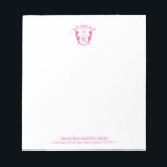 Fuchsia Pink Monogram Personalized Notepads Notizblock<br><div class="desc">These personalized notepads features a fuchsia pink monogrammed crest. Use the template fields to add your custom monogram and text. Order small quantities or bulk orders. A charming custom stationery set for women or to use as wedding thank you notes. To see more designs like this visit www.zazzle.com/dotellabelle</div>