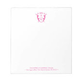 Fuchsia Pink Monogram Personalized Notepads Notizblock (Vorderseite)