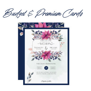 Fuchsia Pink Navy Blue Floral Vinatge Hochzeit