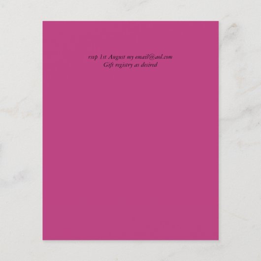 Fuchsia Pink Navy Blue Probe Dinner BUDGET (Rückseite)