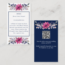 Fuchsia Pink Navy Details Umschließung QR Code UAW Begleitkarte