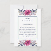 Fuchsia Pink Navy Details Umschließung QR Code UAW RSVP Karte (Vorderseite)