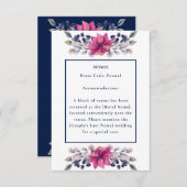 Fuchsia Pink Navy Details Umschließung QR Code UAW RSVP Karte (Vorne/Hinten)