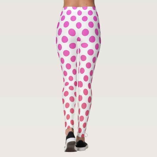 Fuchsia Pink Ombre Dots Leggings (Rückseite)