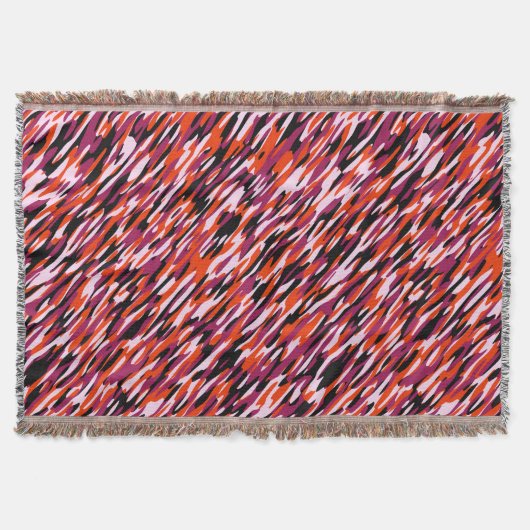 Fuchsia pink, orange, black and white camo  decke (Vorderseite)