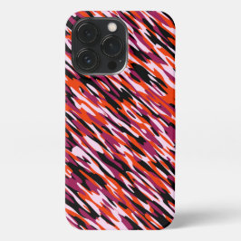 Fuchsia pink, orange, black and white camo  iPhone 13 pro hülle