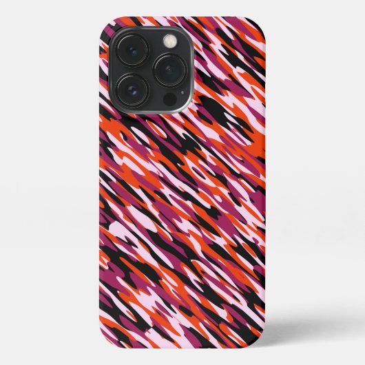 Fuchsia pink, orange, black and white camo  iPhone hülle (Rückseite)