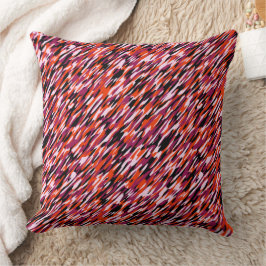 Fuchsia pink, orange, black and white camo  kissen