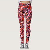 Fuchsia pink, orange, black and white camo leggings (Vorderseite)