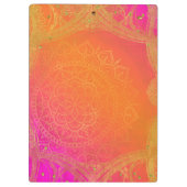 Fuchsia Pink Orange & Gold Indian Mandala Glam Klemmbrett (Rückseite)