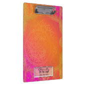 Fuchsia Pink Orange & Gold Indian Mandala Glam Klemmbrett (Rechts)