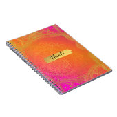 Fuchsia Pink Orange & Gold Indian Mandala Glam Notizblock (Rechte Seite)