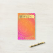 Fuchsia Pink Orange & Gold Indian Mandala Glam Post-it Klebezettel (Auf Schreibtisch)