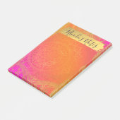 Fuchsia Pink Orange & Gold Indian Mandala Glam Post-it Klebezettel (angewinkelt)