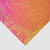 Fuchsia Pink Orange & Gold Indian Mandala Glam Seidenpapier (Ausschnitt)